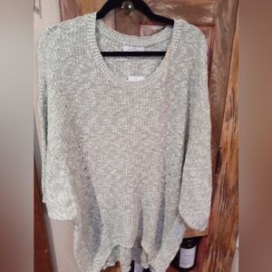 New Directions Light Green/White Sweater